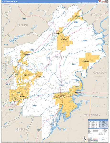 St. Clair County, AL Zip Code Map